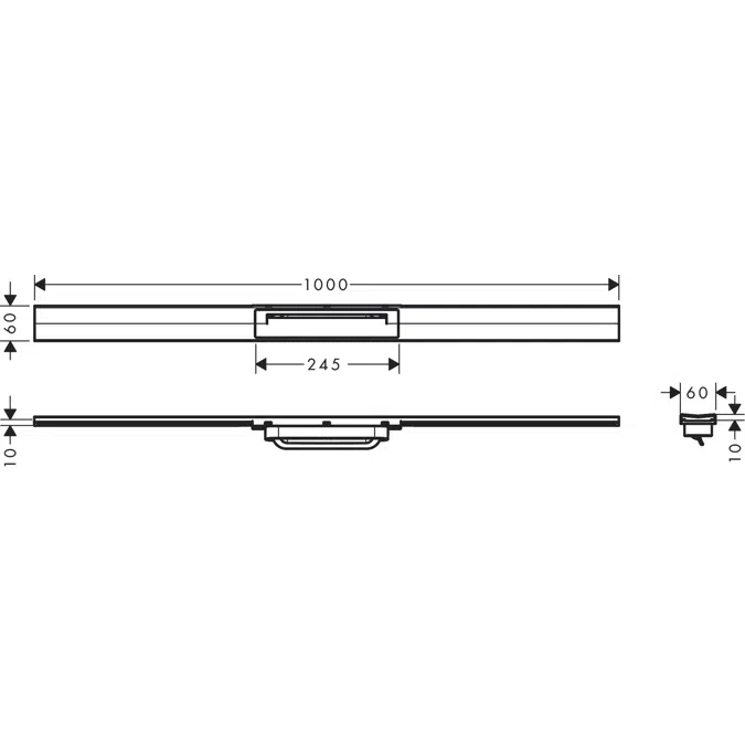 RainDrain Flex Linear shower drain 100 cm cuttable for free mounting