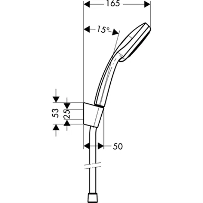 Croma 100 Shower holder set Vario with shower hose 125 cm