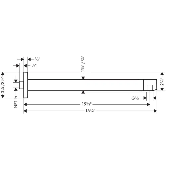 24337XXX Shower arm E 39 cm