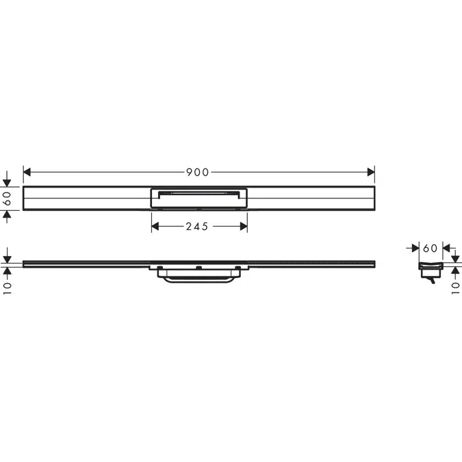 RainDrain Flex Linear shower drain 90 cm cuttable for free mounting