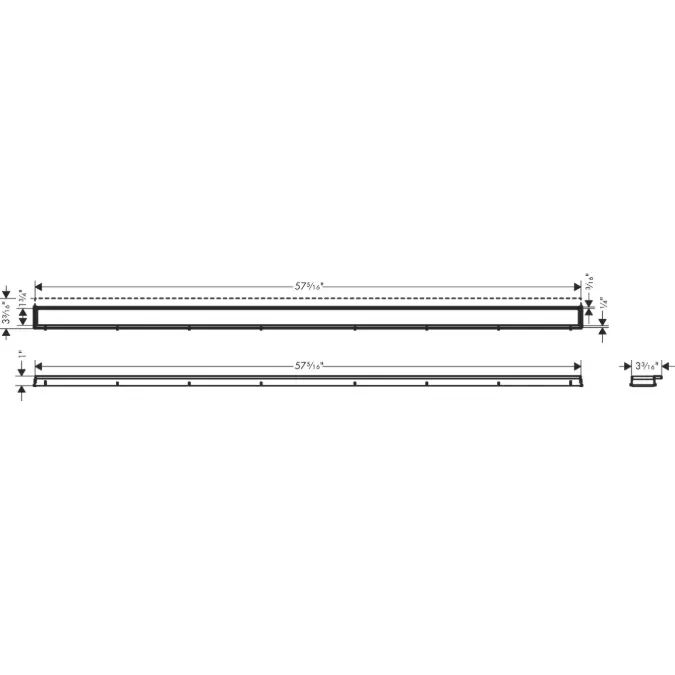 RainDrain Match Finish set shower drain 1500 with height adjustable frame