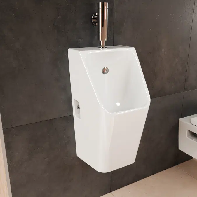 62011XXX EluPura Original Q Urinal 600/300 with top water supply and bottom/rear outlet rimless, HygieneEffect
