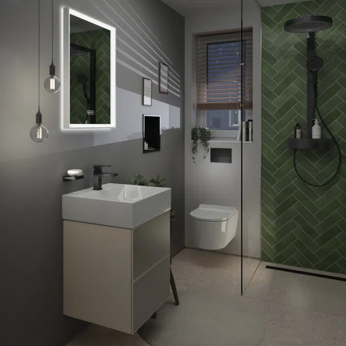 54173XXX Xevolos E Vanity unit Sand Matt Beige 480/475 with 2 drawers for handrinse basin
