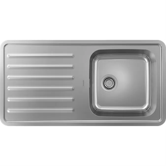 Built-in sink 400/400 with drainboard