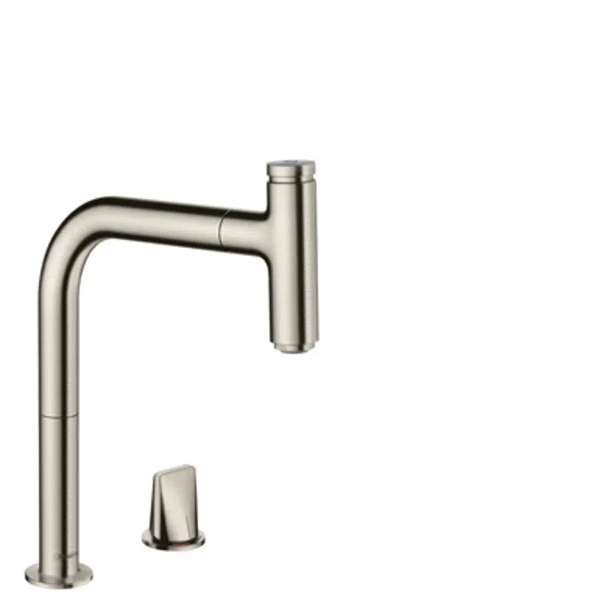 2-hole single lever kitchen mixer with pull-out spout
