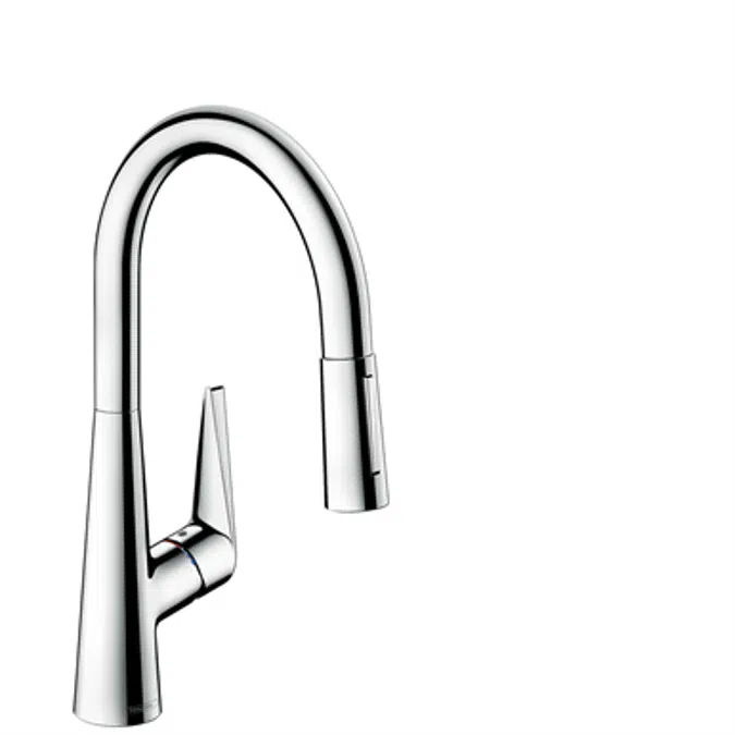 Single lever kitchen mixer with pull-out spray
