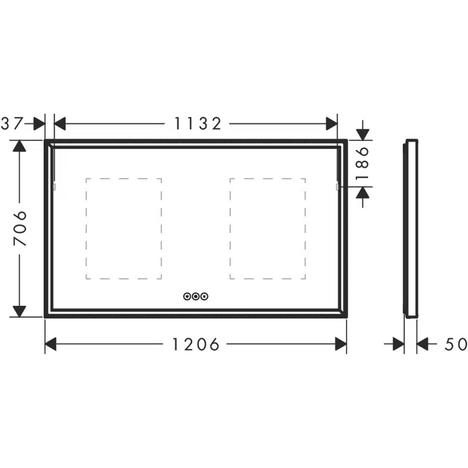 Xarita E Mirror with LED lights 1200/50 capacitive touch sensor