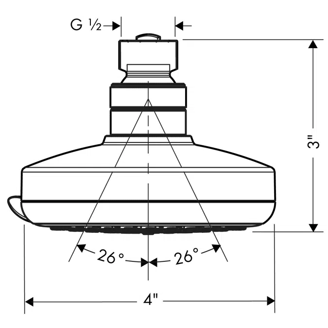 Croma 100 Overhead shower E 3jet 1.5 GPM