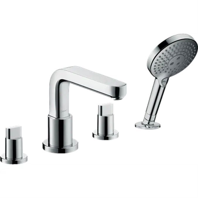 BIM objects - Free download! Metris S 4-hole rim mounted bath mixer ...