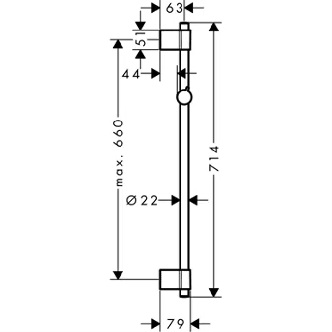 Unica Shower bar Varia 72 cm