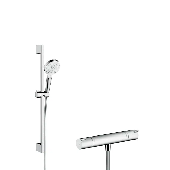 Ecostat Shower system for exposed installation Vario with Ecostat 1001 CL thermostat and shower bar 65 cm Nordic-DZR