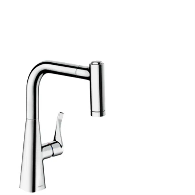 Single lever kitchen mixer with pull-out spray