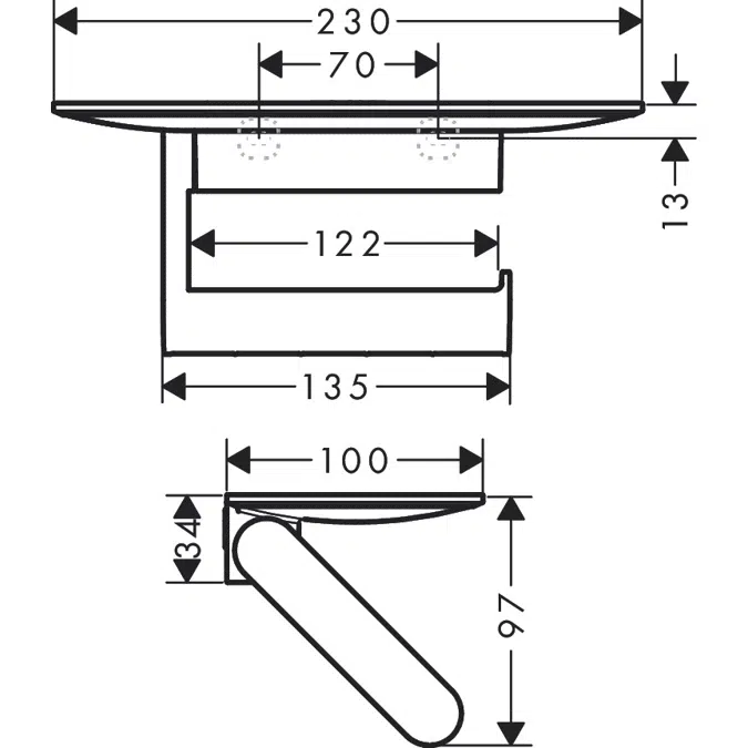 WallStoris Toilet paper holder with shelf