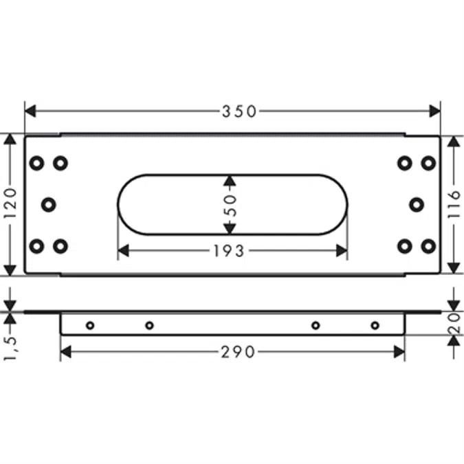 sBox Installation plate for tile mounted installation