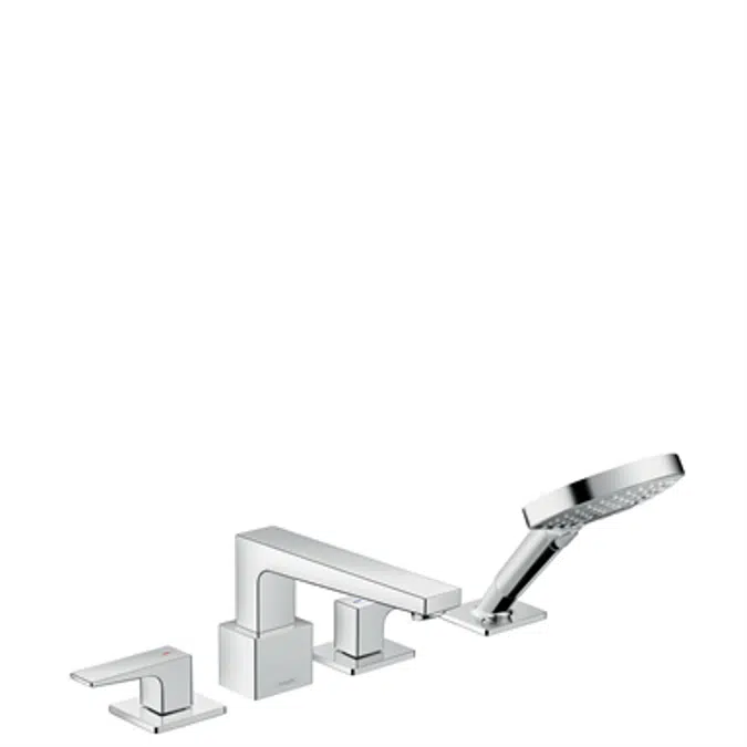 Metropol 4-hole rim mounted bath mixer with lever handles and Secuflex