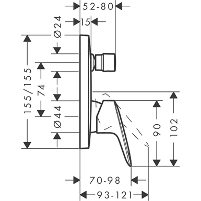 Logis Single lever bath mixer for concealed installation
