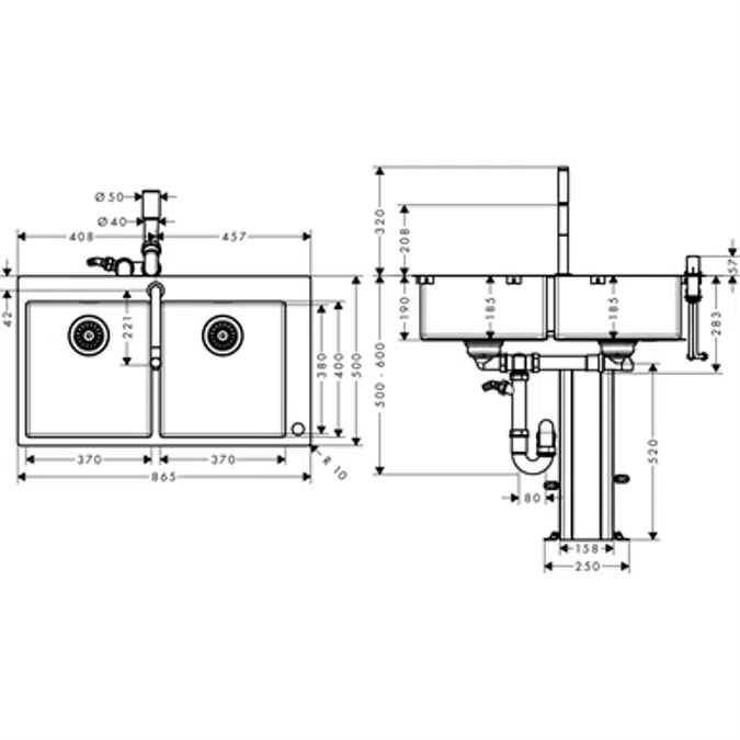 Sink combi 370/370