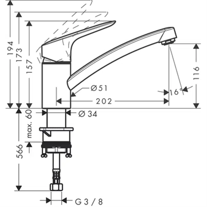 Logis Single lever kitchen mixer 120 CoolStart