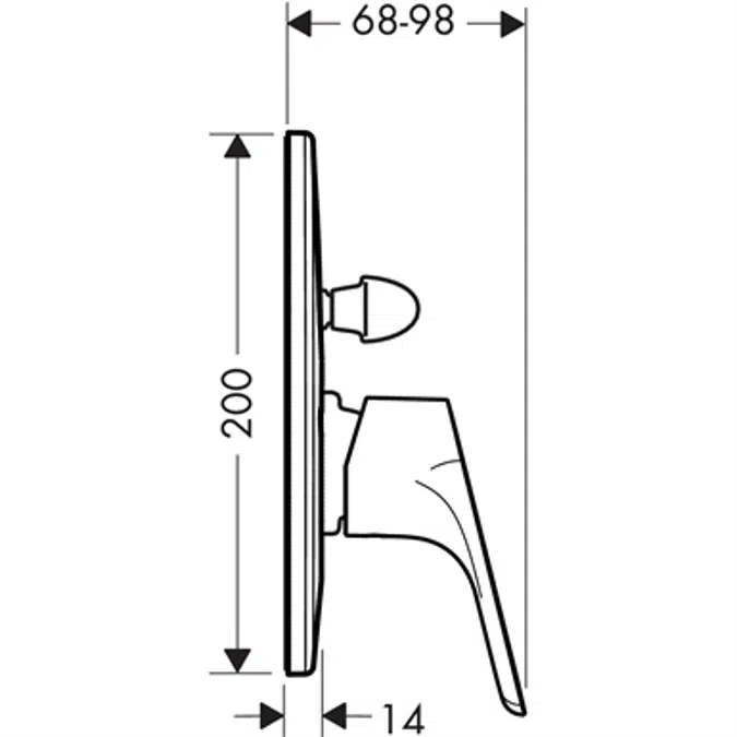Focus Single lever bath mixer for concealed installation