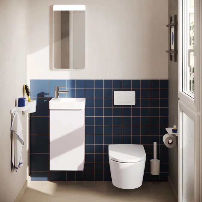 54243XXX Xilesa E Vanity unit 340/240 for handrinse basin, door hinge left