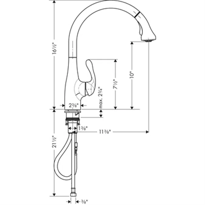 Allegro E Gourmet Single lever kitchen mixer 250 with pull-out spray 06460000