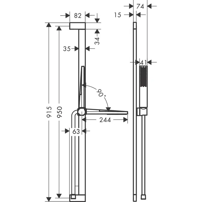 24380XXX Pulsify E Shower set 1jet with shower bar 90 cm