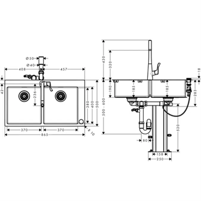 C71-F765-05 Spülencombi 370/370 Select 43211800