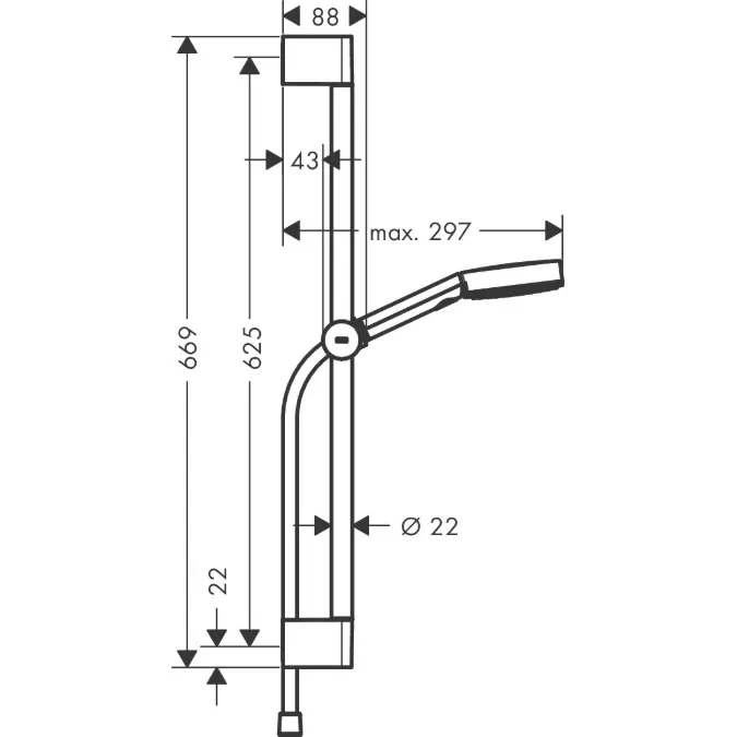 BIM objects - Free download! Pulsify Select Shower set 105 3jet ...