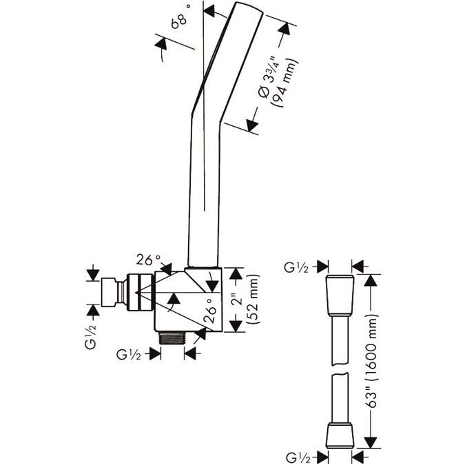 04997USA Activera S Shower holder set 95 1jet 1.75 GPM