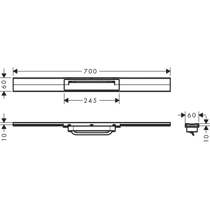 RainDrain Flex Linear shower drain 70 cm cuttable for free mounting