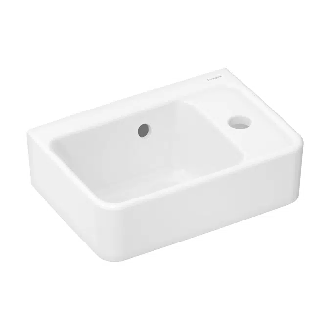 Xanuia Q Handrinse basin 360/250 with tap hole and overflow, SmartClean