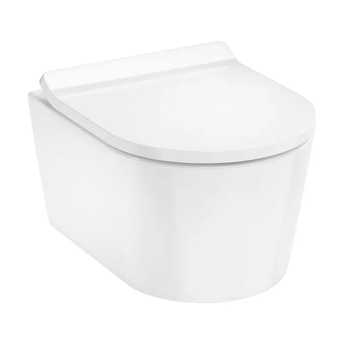 EluPura S Wall hung WC Set Compact 480 AquaHelix Flush, HygieneEffect with WC seat
