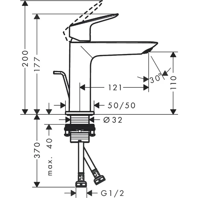 BIM objects - Free download! MySport Single lever basin mixer L Fine ...