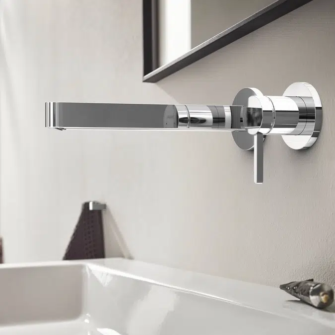 76050XXX Finoris Single lever basin mixer for concealed installation wall-mounted with spout 22,5 cm