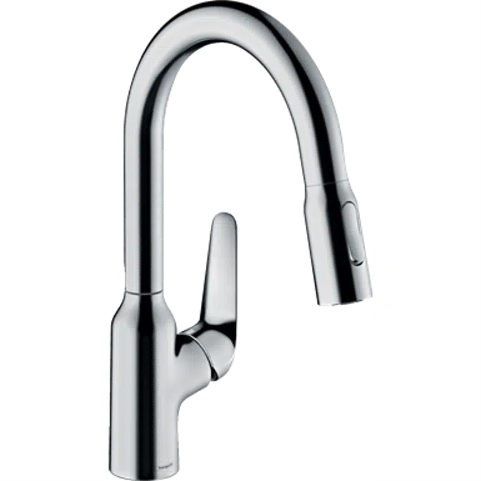 Single lever kitchen mixer with pull-out spray