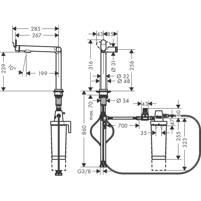 Aqittura M91 FilterSystem 240, 1jet, starter set