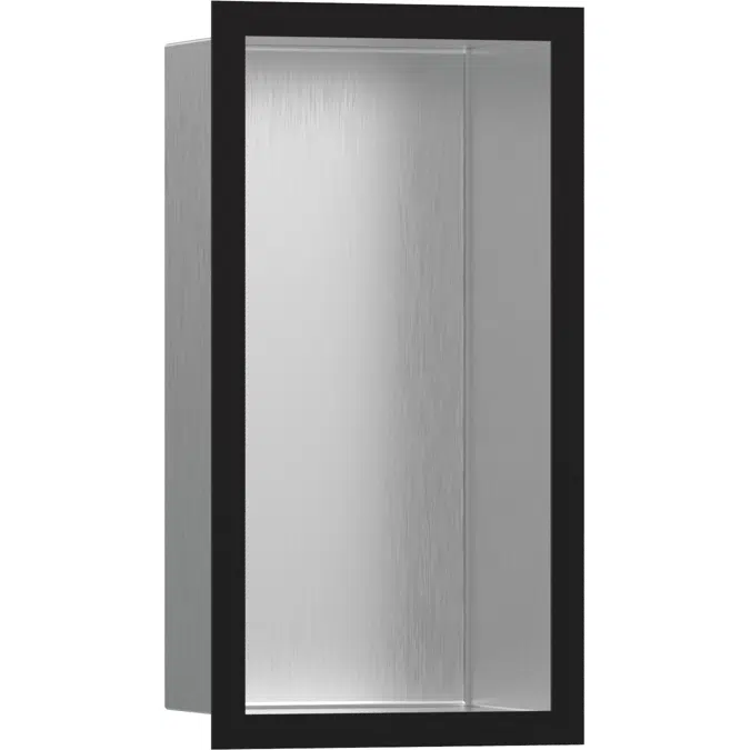 XtraStoris Individual Wall niche Brushed Stainless Steel with design frame 30 x 15 x 10 cm
