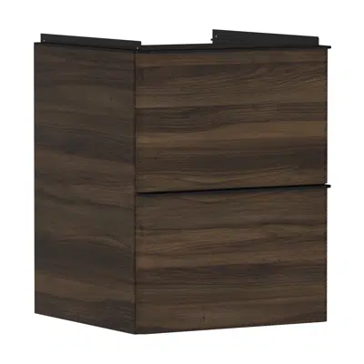 Image for Xelu Q Vanity unit Dark Walnut 480/475 with 2 drawers for handrinse basin