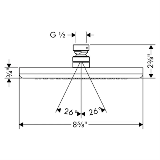 Croma Overhead shower 220 1jet 2.5 GPM