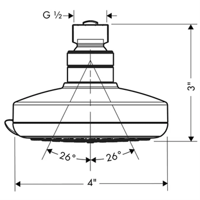 Croma 100 Overhead shower E 3jet 2.5 GPM