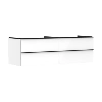 Image for Xelu Q Vanity unit High Gloss White 1560/550 with 4 drawers for consoles with bowl