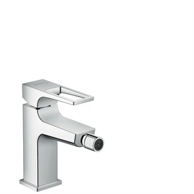 Metropol Single lever bidet mixer with loop handle and push-open waste set
