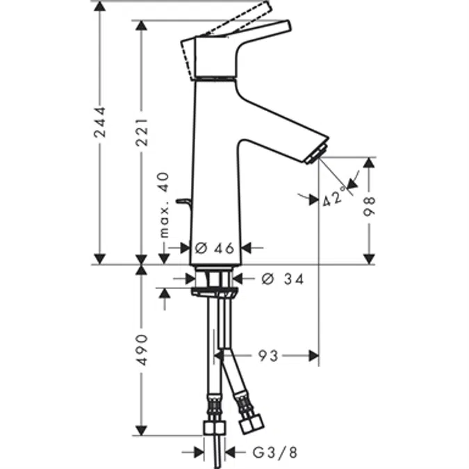 Talis S Single lever basin mixer 100 with pop-up waste set