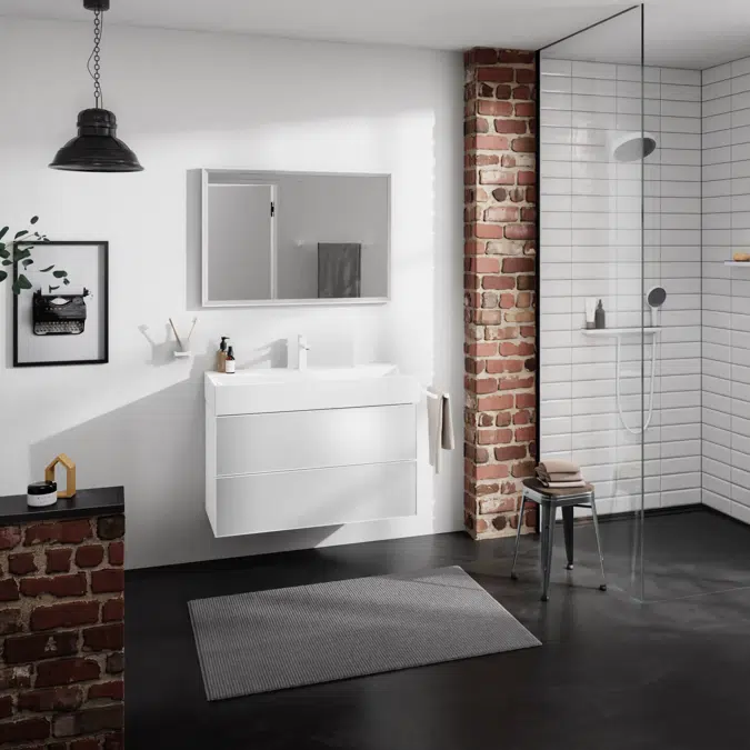 54181XXX Xevolos E Vanity unit Matt White 980/475 with 2 drawers for washbasin
