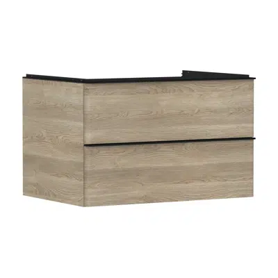 kuva kohteelle Xelu Q Vanity unit Natural Oak 780/550 with 2 drawers for consoles with bowl