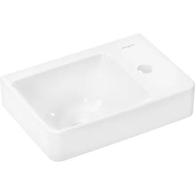 Image for 60314XXX Xelu Q Handrinse basin with shelf right 360/250 with tap hole without overflow