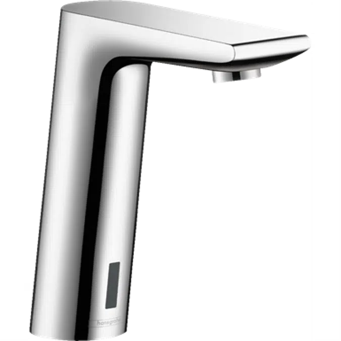 Metris S Electronic basin mixer with temperature pre-adjustment battery operation