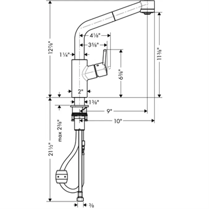 Talis S Single lever kitchen mixer 290, pull-out spray, 2jet