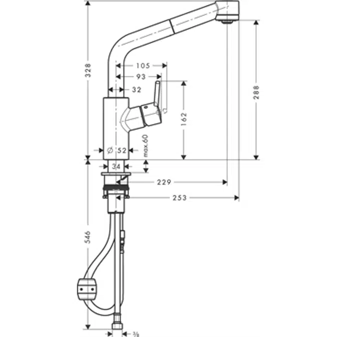 Talis S Single lever kitchen mixer 290, pull-out spray, 2jet