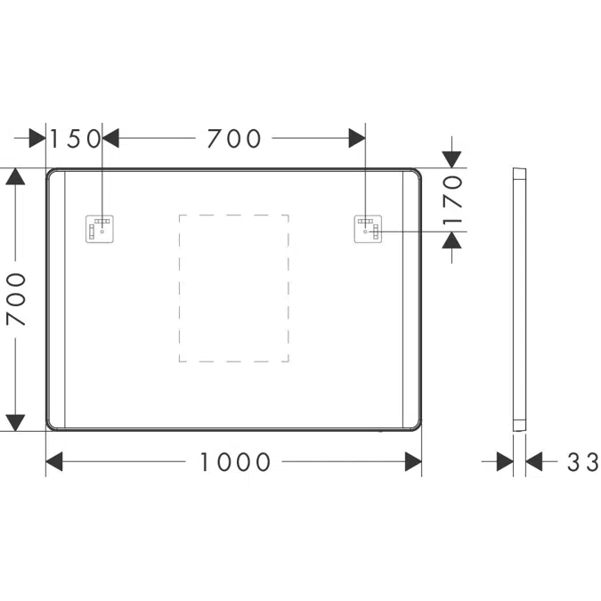 54977XXX Xarita Lite Q Mirror with lateral LED lights 1000/30 IR Sensor